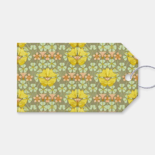 Butterfly Floral botanisch farbig Geschenkanhänger (Vorderseite (Horizontal))