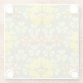 Butterfly Floral botanisch farbig Glasuntersetzer (Rückseite)