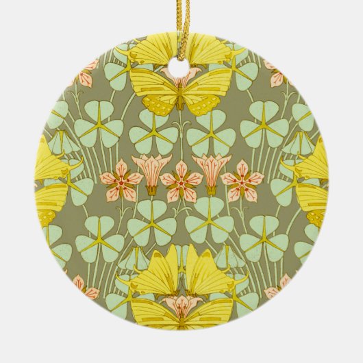 Butterfly Floral botanisch farbig Keramik Ornament (Vorne)