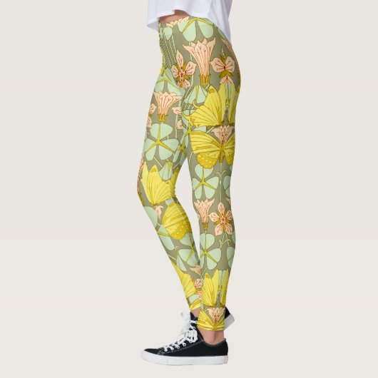 Butterfly Floral botanisch farbig Leggings (Links)