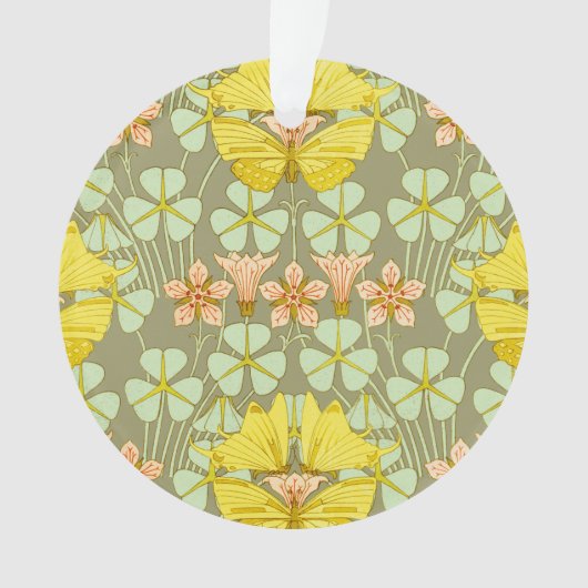 Butterfly Floral botanisch farbig Ornament (Vorderseite)