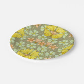 Butterfly Floral botanisch farbig Pappteller (Schrägansicht)