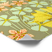 Butterfly Floral botanisch farbig Poster (Ecke)
