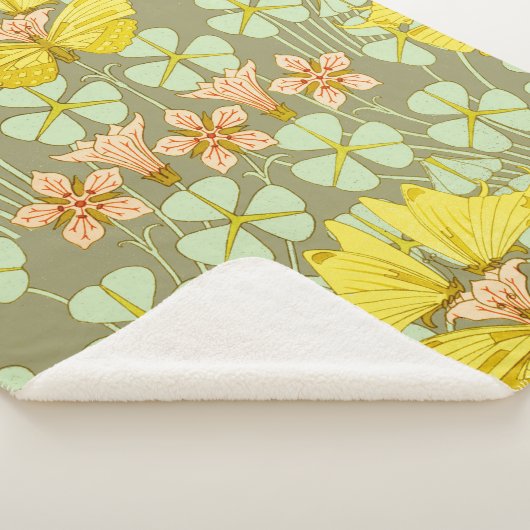 Butterfly Floral botanisch farbig Sherpadecke (3/4)