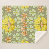 Butterfly Floral botanisch farbig Sherpadecke (Vorderseite (Horizontal))