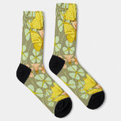 Butterfly Floral botanisch farbig Socken (Rechts)