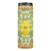 Butterfly Floral botanisch farbig Thermosbecher (Rückseite)