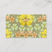 Butterfly Floral botanisch farbig Visitenkarte (Rückseite)