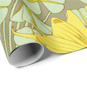 Butterfly Floral Botanischer Jugendstil Geschenkpapier (Rolleneckpunkt)