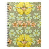 Butterfly Floral Botanischer Jugendstil Notizblock (Vorderseite)