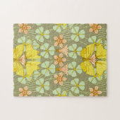 Butterfly Floral Botanischer Jugendstil Puzzle (Horizontal)
