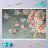 Butterfly & Floral Bouquet, rosa, grün & beige Seidenpapier (Basteln)