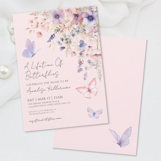 Butterfly Floral Brautparty Einladung