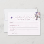 Butterfly Floral Brautparty Ratgeber Wünsche Karte (Vorderseite)