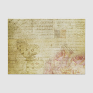 Butterfly Floral Briefmarke Vintag gestresst Antik Seidenpapier