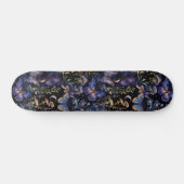 Butterfly Floral Celestial Mystical Dark Pattern Skateboard (Horizontal)