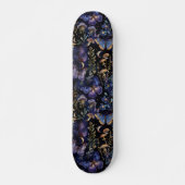 Butterfly Floral Celestial Mystical Dark Pattern Skateboard (Vorne)