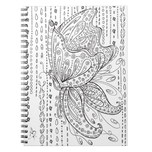 Butterfly Floral Coloring Notebook MADART Notizblock (Vorderseite)