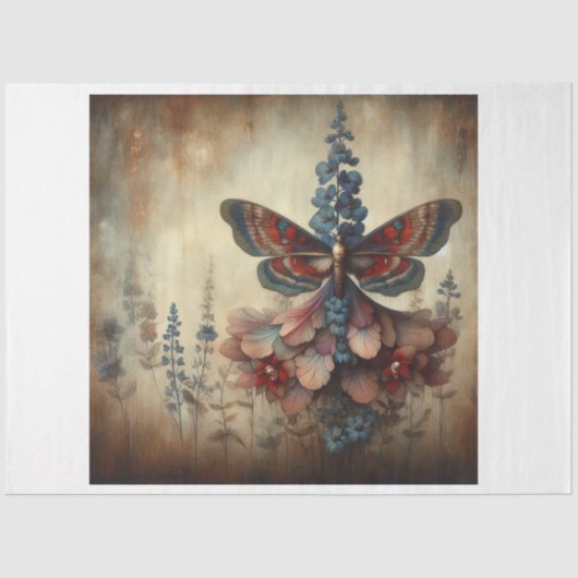 Butterfly Floral Decoupage Seidenpapier (Vorderseite)
