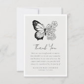 Butterfly Floral Foto Beileid Beerdigung Dankeskarte (Vorderseite)