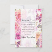 Butterfly Floral Foto Beileid Beerdigung Gedenkfei Dankeskarte (Vorderseite)