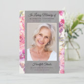 Butterfly Floral Foto Keepake Beerdigung Gedenkstä Dankeskarte (Stehend Vorderseite)