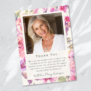 Butterfly Floral Foto Keepake Beerdigung Gedenkstä Dankeskarte