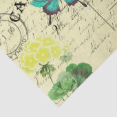 Butterfly Floral Französisch Postkarte Decoupage Seidenpapier (Ausschnitt)