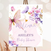 Butterfly Floral Garden Girl Babydusche Willkommen Poster