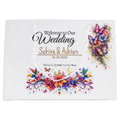 Butterfly Floral Gift Bag -Customization Available Große Geschenktüte (Vorderseite)