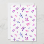 Butterfly Floral Girl Babydusche Einladung (Rückseite)