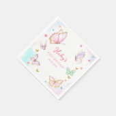 Butterfly Floral Girl Geburtstagsparty Serviette (Ecke)