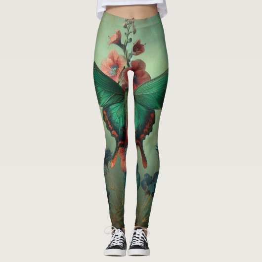 Butterfly Floral Leggings (Vorderseite)