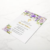 Butterfly Floral Lila Gold Girl Taufe Folieneinladung (Gedreht)