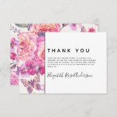 Butterfly Floral Modernes Beileid Beerdigung Dankeskarte (Vorne/Hinten)