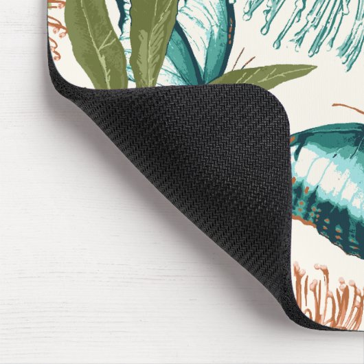 Butterfly Floral Mouse Pad Mousepad (Ecke)