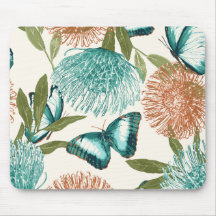 Butterfly Floral Mouse Pad