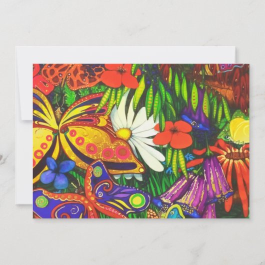 Butterfly Floral Natural Gold Metallic Ankündigung (Vorderseite)