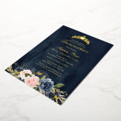 Butterfly Floral Navy Pink Quinceanera Folieneinladung (Gedreht)