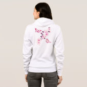 Butterfly Floral Pink Kirsche Blüten Hoodie (Schwarz voll)
