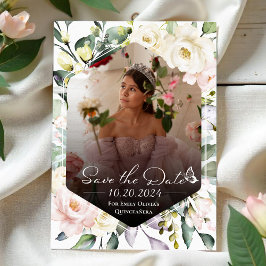 Butterfly Floral Quinceanera Foto Save the Date Einladung