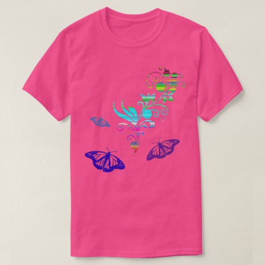 Butterfly Floral Rainbow T-Shirt (Design vorne)