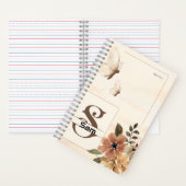 Butterfly & Floral Spiral Notebook mit Initial S Notizblock (Innen)