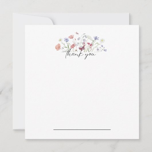 Butterfly Floral Vielen Dank Notecard Dankeskarte (Vorderseite)