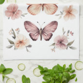 Butterfly Floral Wasserfarbe Eleganter INDIVIDUELL Geschirrtuch (Gefaltet)