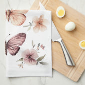 Butterfly Floral Wasserfarbe Eleganter INDIVIDUELL Geschirrtuch (Viertel Falte)