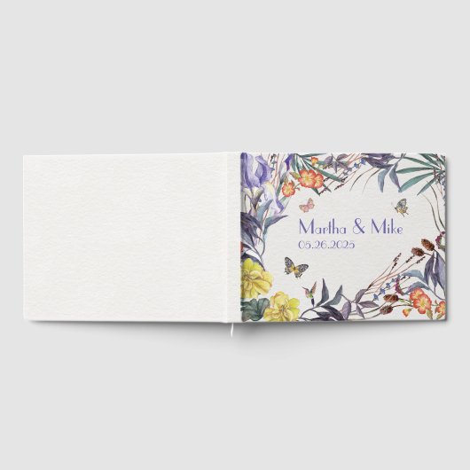 Butterfly Floral Wedding Gästebuch (Voll)