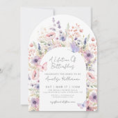 Butterfly Floral Wildblume Brautparty Einladung (Vorderseite)