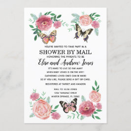 Butterfly Florals Dusche per Post Long Distanz Einladung