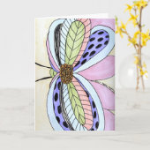 Butterfly Flower Blank Karte (Gelbe Blume)